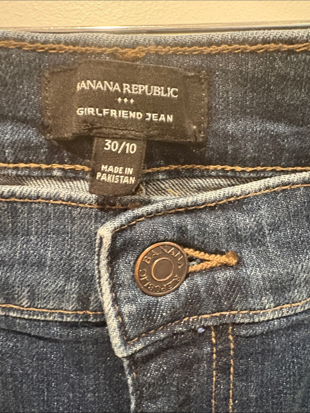 Banana Republic Women’s Dark Blue Slim Straight Jeans waist 18 in 28 ri 10 - Picture 2 of 7